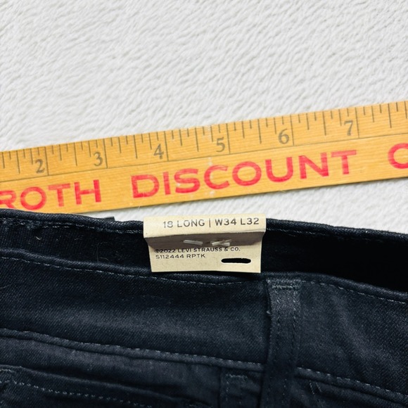 Levi's 720 Jeans Womens 34 High Rise Super Skinny Jet Black Stretch Denim 35x32 - Picture 5 of 8